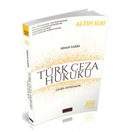Savaş Yayınları Türk Ceza Hukuku Genel Hükümler Altın Seri 6. Baskı